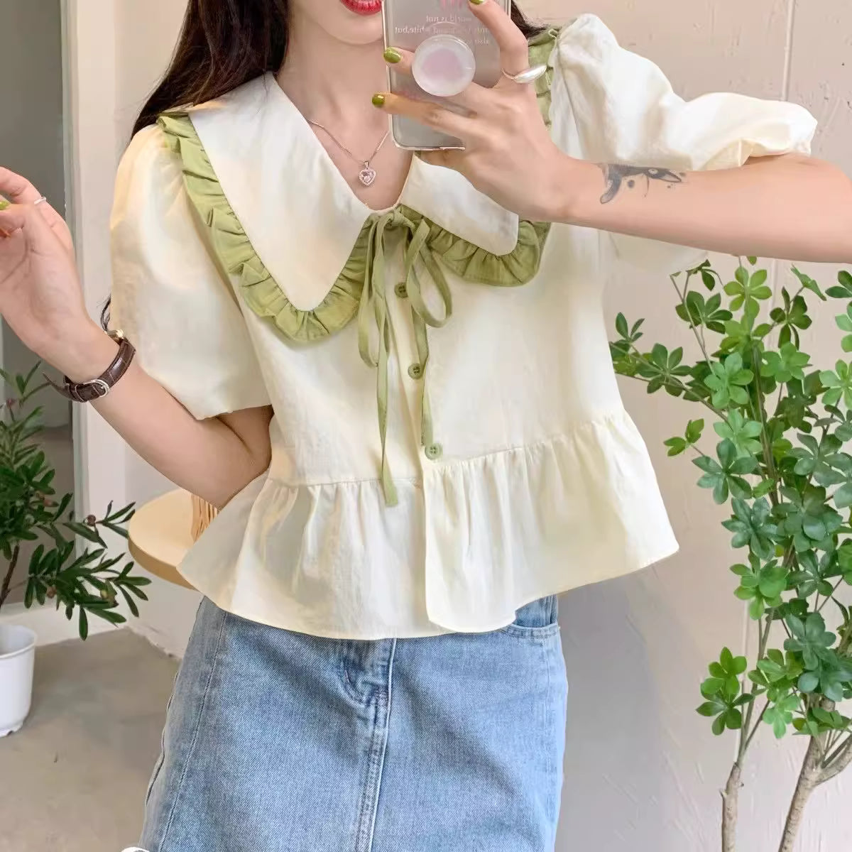 Peter Pan Ruffle Blouse