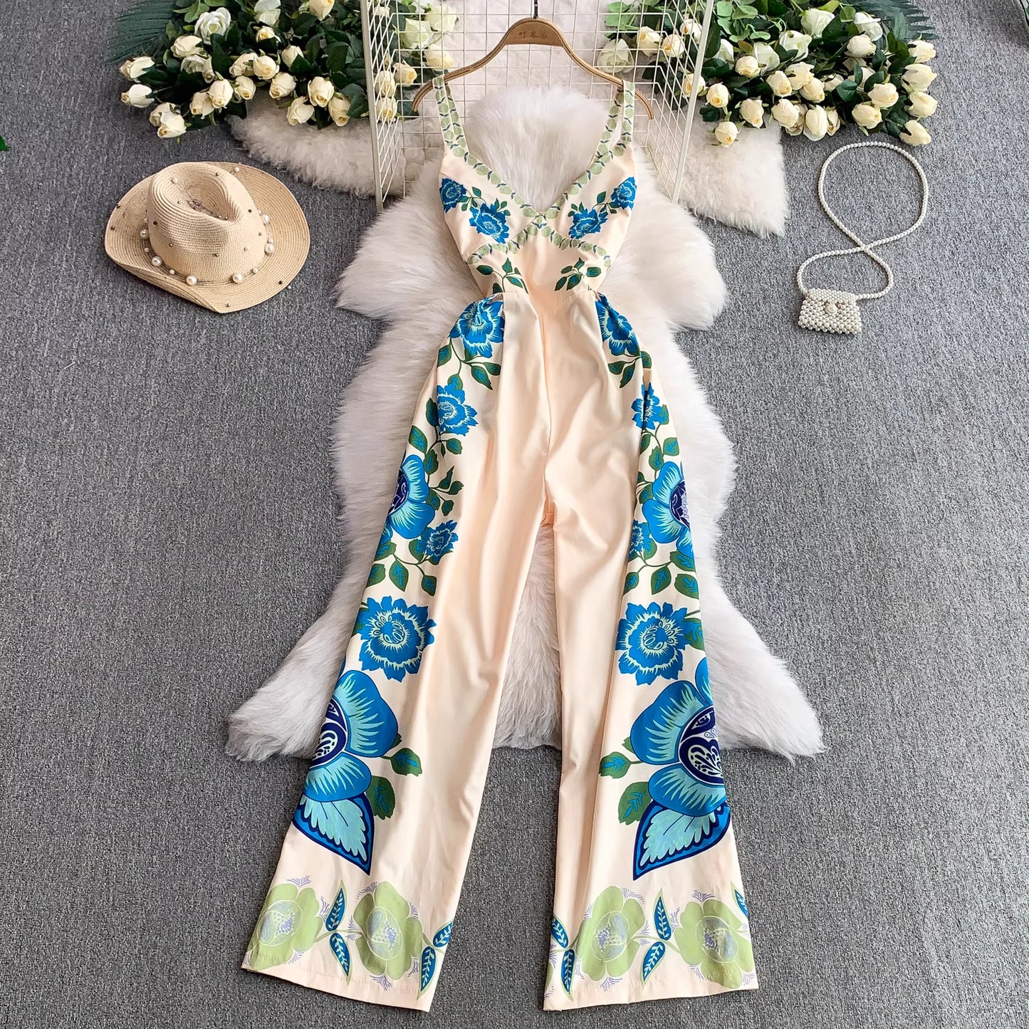 Bluebelle Beige Jumpsuit