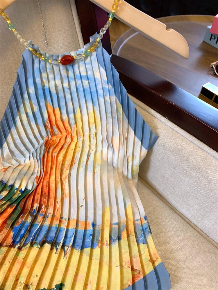 Sunset Pleated Halter