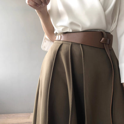 Origami Buckle Leather Belt