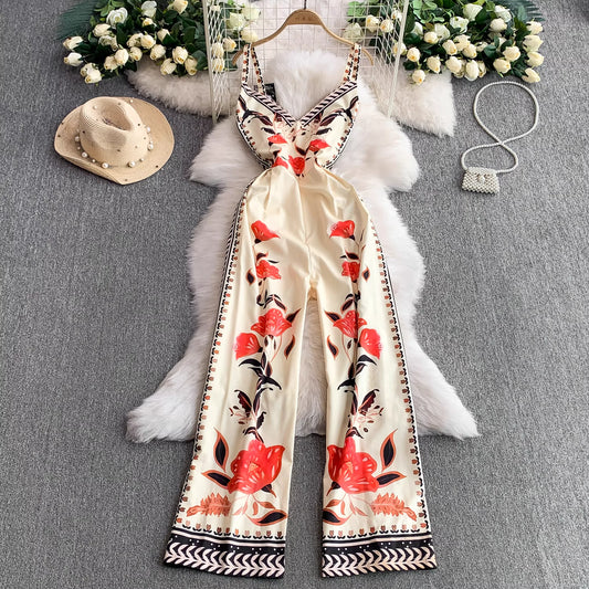 Flame Lily Palazzo Jumpsuit