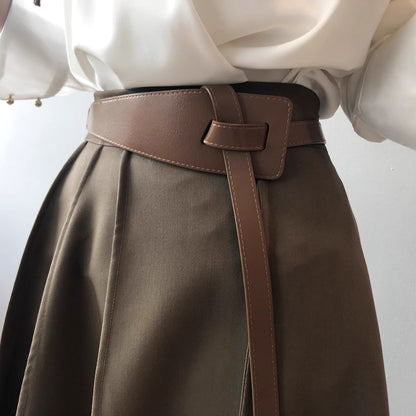 Origami Buckle Leather Belt
