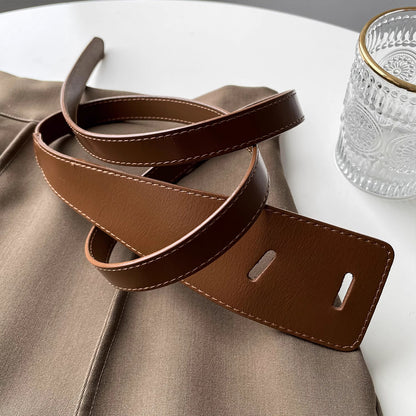 Origami Buckle Leather Belt