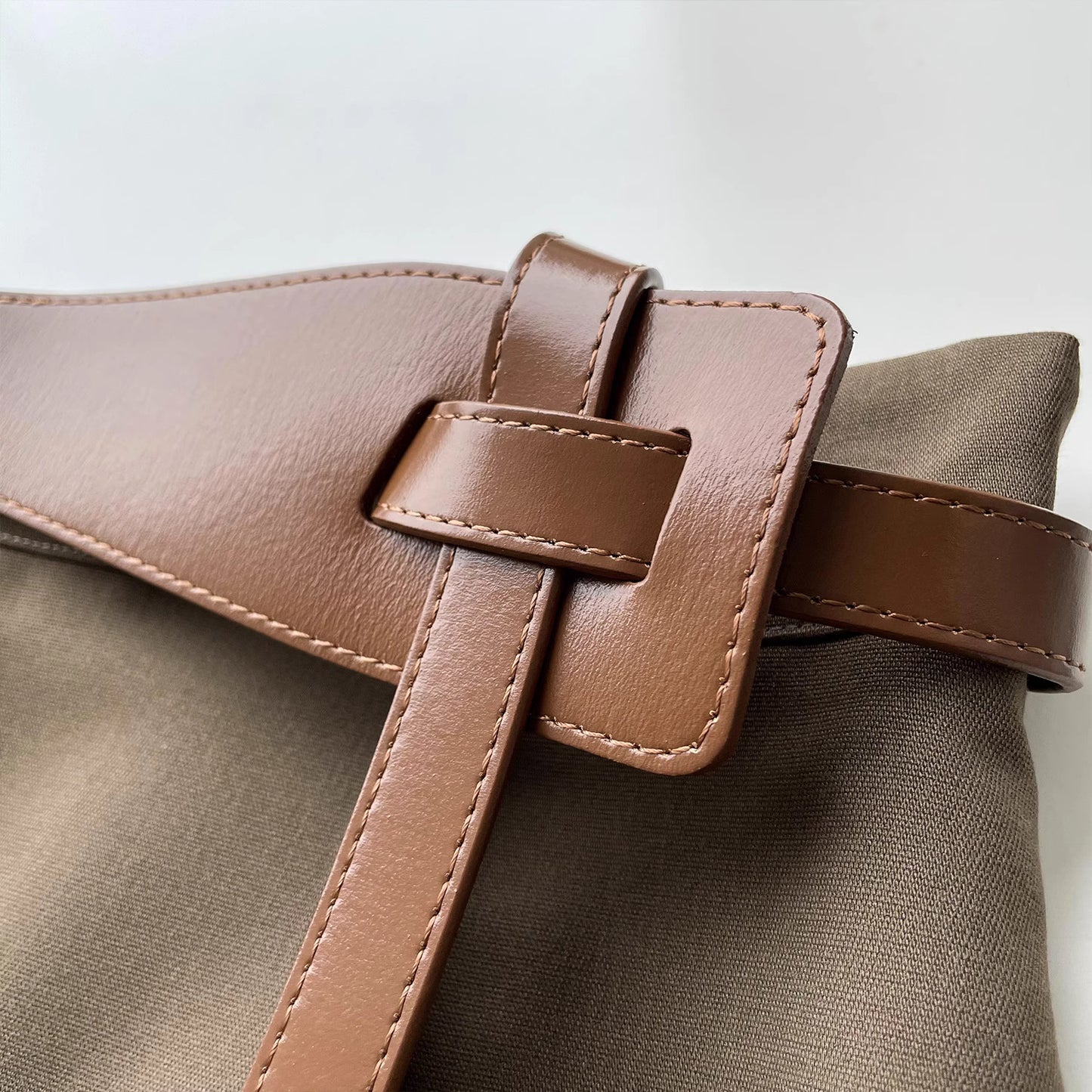 Origami Buckle Leather Belt