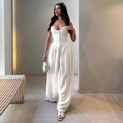Ivory Corset Palazzo Set