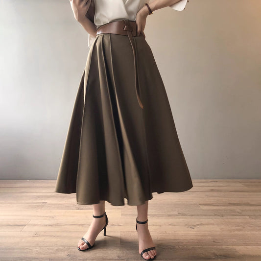 Origami Buckle Leather Belt