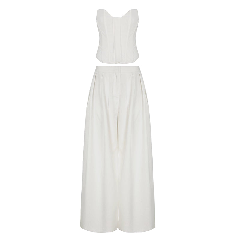 Ivory Corset Palazzo Set