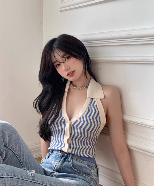 Haltered Neck Backless Top