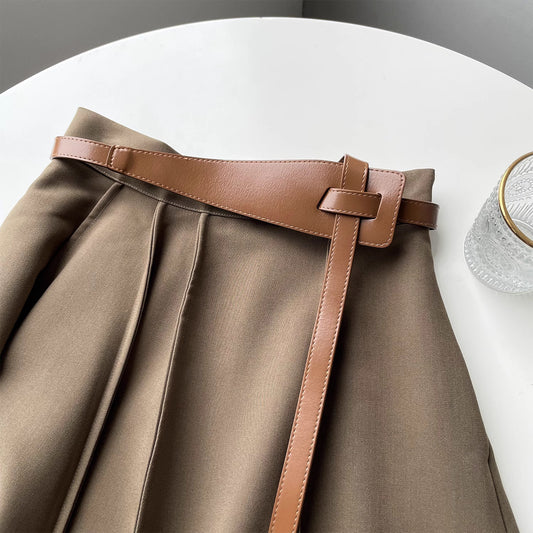 Origami Buckle Leather Belt