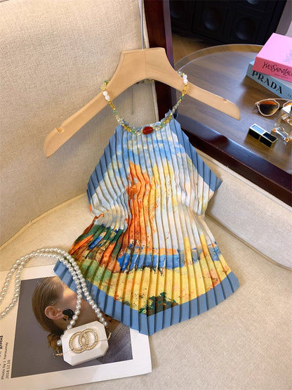 Sunset Pleated Halter