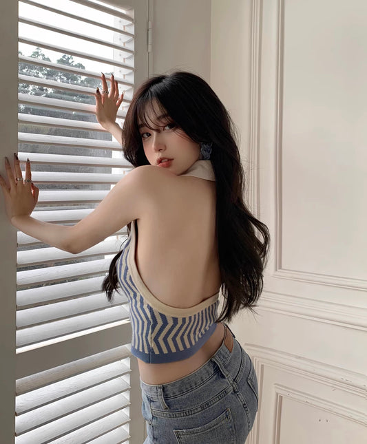 Haltered Neck Backless Top