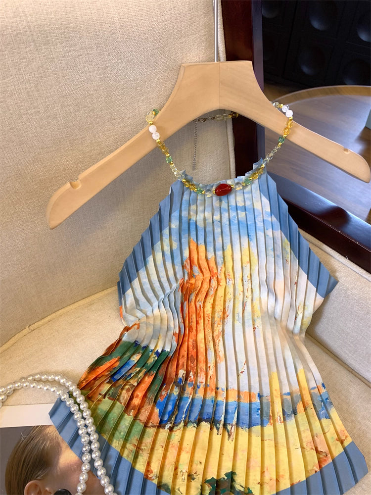 Sunset Pleated Halter