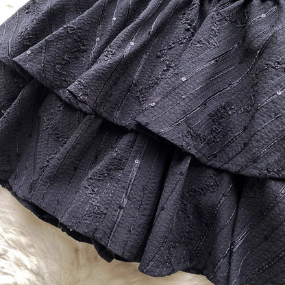 Orchid Moda black beaded co ord set for women with intricate sequin and textured details