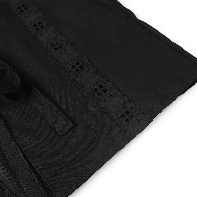 Black fabric detail with lace trim from Orchid Moda summer co ord set for women