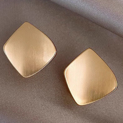 Orchid Moda trendy geometric earrings for women in a smooth matte gold finish