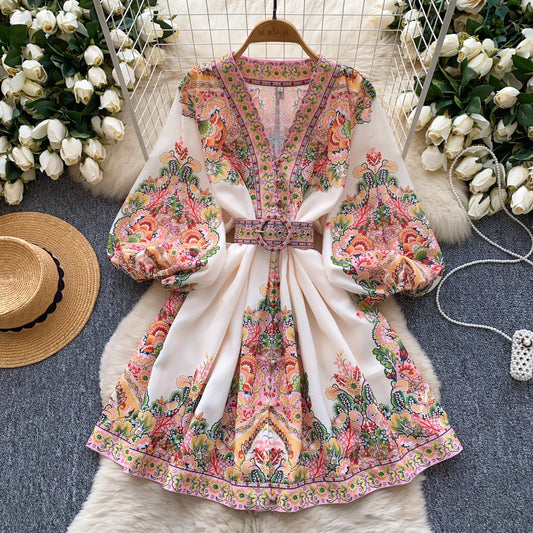 Orchid Moda trendy weekender dress for women with floral patterns and puff sleeves