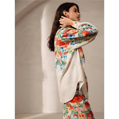 Orchid Moda womens floral co ord set featuring colorful floral print top and matching skirt